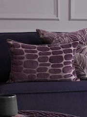 Voyage Plum 40 x 60cm Boulder Velvet Cushion - Image 1 of 4