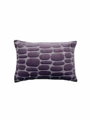 Voyage Plum 40 x 60cm Boulder Velvet Cushion - Image 2 of 4