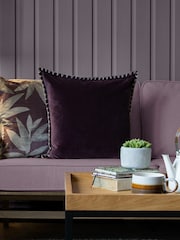 Voyage Plum Stitch Plain Blanket Stitched Cushion - Image 1 of 4