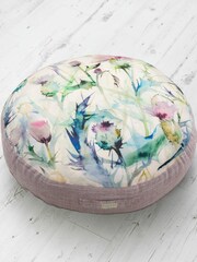 Voyage Damson Cirsium Floral Floor Cushion - Image 1 of 2
