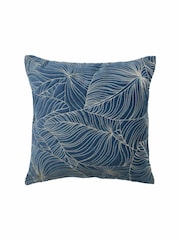 Voyage Bluebell 50 x 50cm Taro Embroidered Velvet Cushion - Image 2 of 4