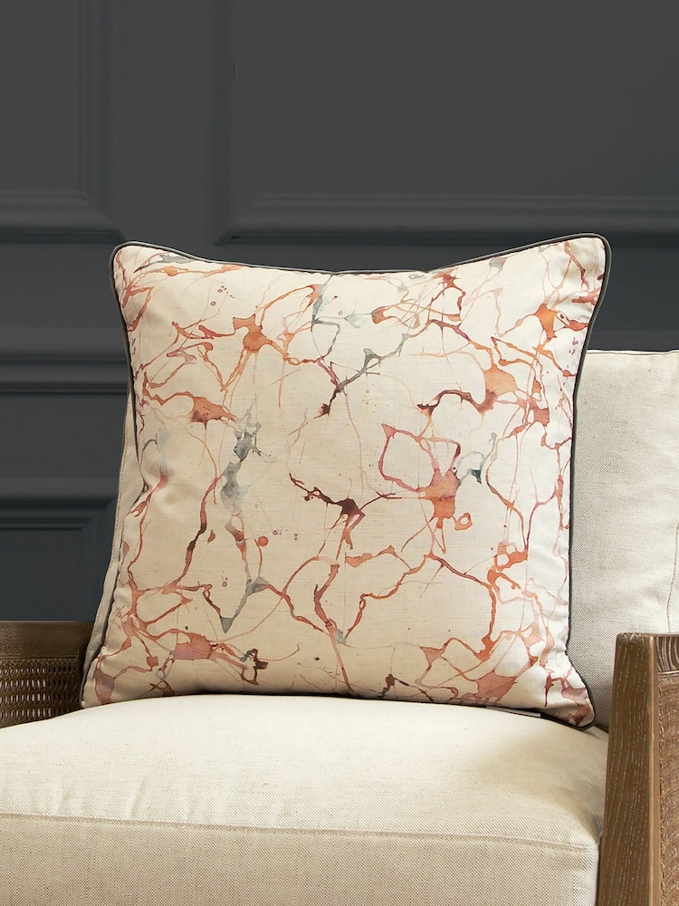Voyage Rosewater Carrara Abstract Piped Cushion - Image 1 of 4