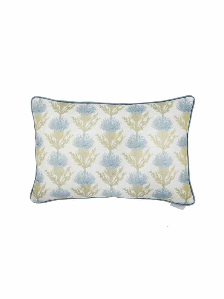 Voyage Aqua Moray Floral Piped Cushion - Image 2 of 4