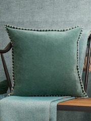 Voyage Seafoam Stitch Plain Blanket Stitched Cushion - Image 1 of 4