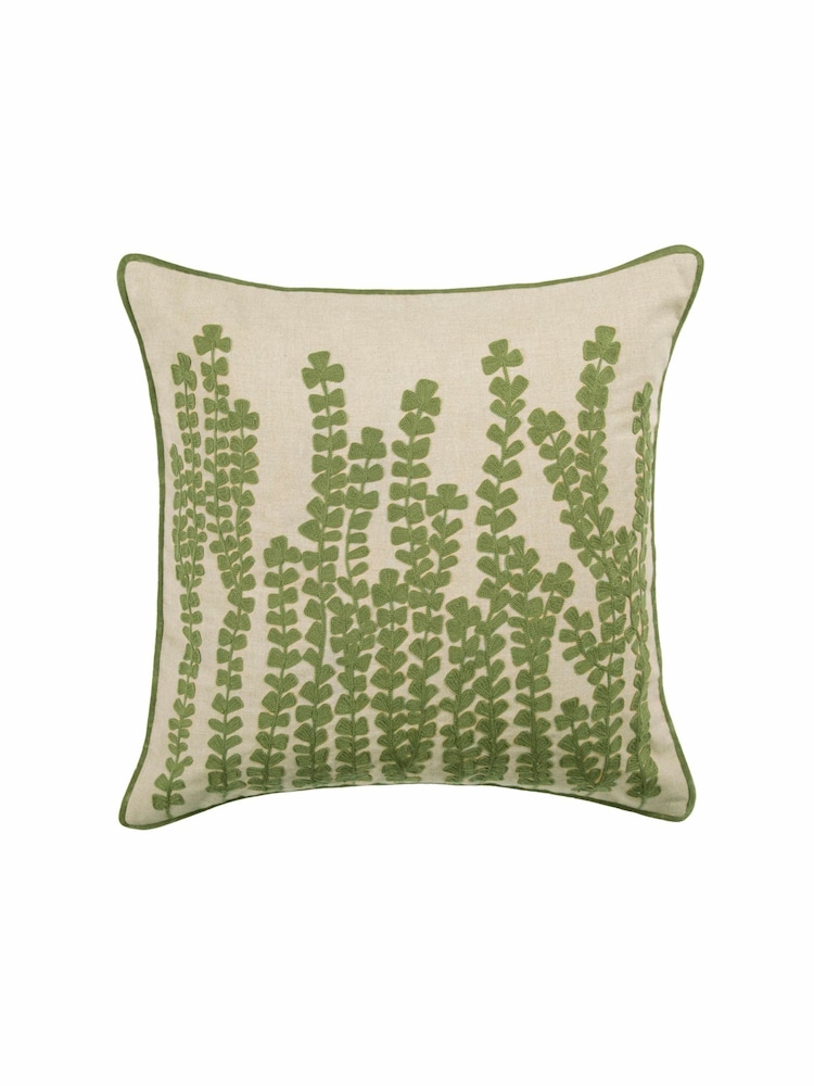 Voyage Sage Herb Floral Piped Cushion - Image 2 of 4