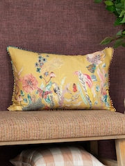 Voyage Marigold The Hawthorntree Floral Pom-Pom Cushion - Image 1 of 4