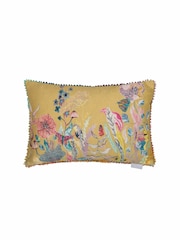 Voyage Marigold The Hawthorntree Floral Pom-Pom Cushion - Image 2 of 4