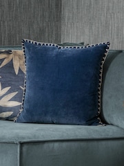 Voyage Bluebell Stitch Plain Blanket Stitched Cushion - Image 1 of 4