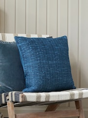 Voyage Bluebell 50 x 50cm Rainfall Textured Pleated Cushion - Image 1 of 4