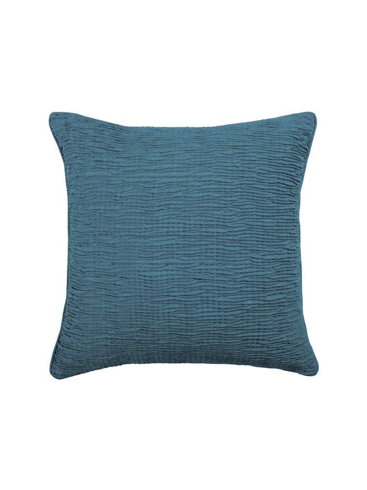 Voyage Bluebell 50 x 50cm Rainfall Textured Pleated Cushion - Image 2 of 4