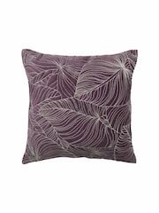 Voyage Plum 50 x 50cm Taro Embroidered Velvet Cushion - Image 2 of 4