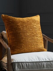 Voyage Marigold 50 x 50cm Rainfall Textured Pleated Cushion - Image 1 of 4