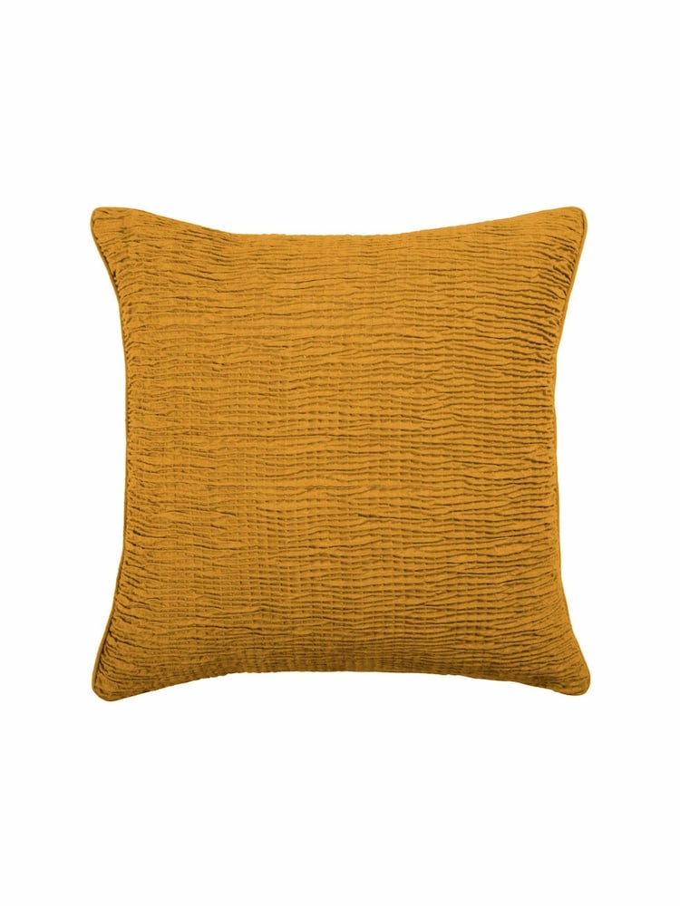 Voyage Marigold 50 x 50cm Rainfall Textured Pleated Cushion - Image 2 of 4
