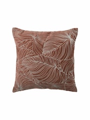 Voyage Persimmon Red 50 x 50cm Taro Embroidered Velvet Cushion - Image 2 of 4