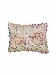 Voyage Linen Buttons And Ginger Animal Loop Edge Cushion - Image 2 of 4