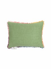 Voyage Linen Buttons And Ginger Animal Loop Edge Cushion - Image 3 of 4
