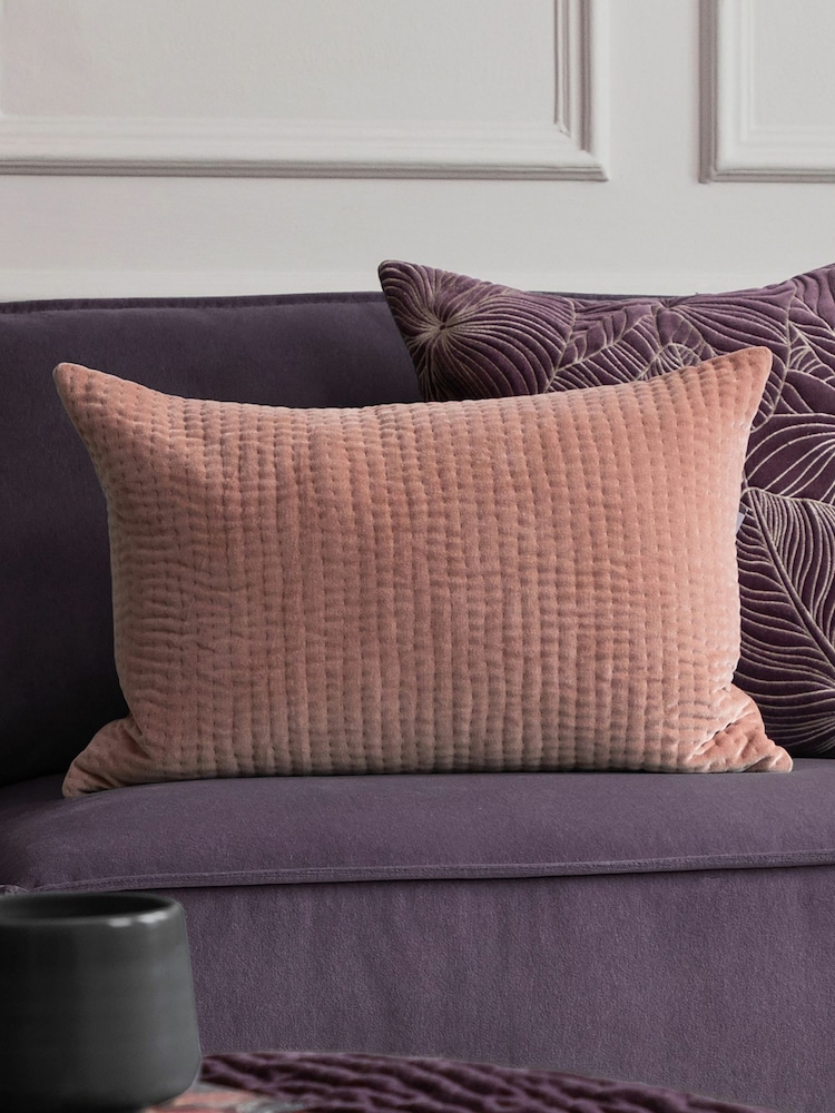 Voyage Coral Pink 40 x 60cm Haze Velvet Cushion - Image 1 of 4
