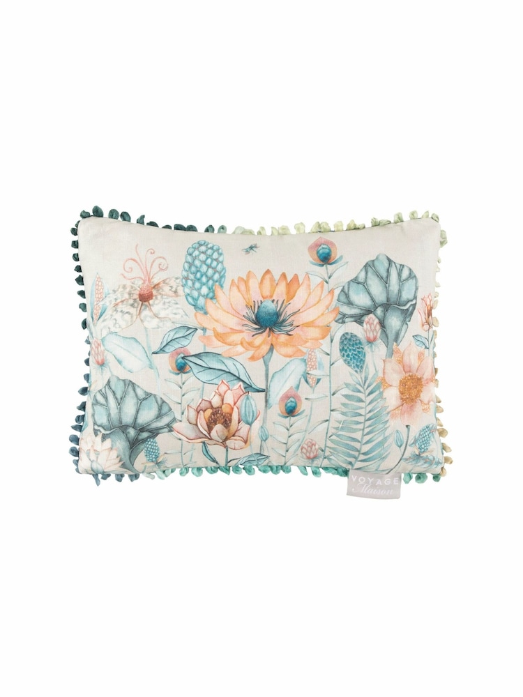Voyage Amber Nesidora Floral Pom-Pom Cushion - Image 1 of 3