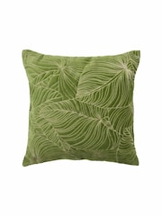 Voyage Grass Green 50 x 50cm Taro Embroidered Velvet Cushion - Image 6 of 6
