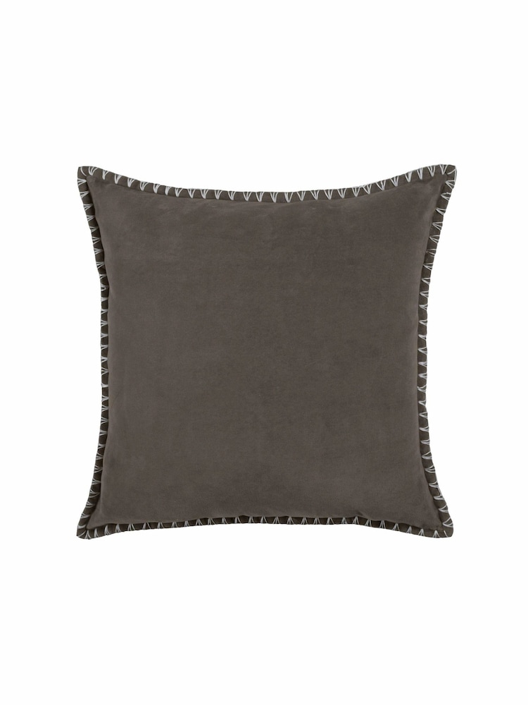 Voyage Iron Stitch Plain Blanket Stitched Cushion - Image 2 of 4