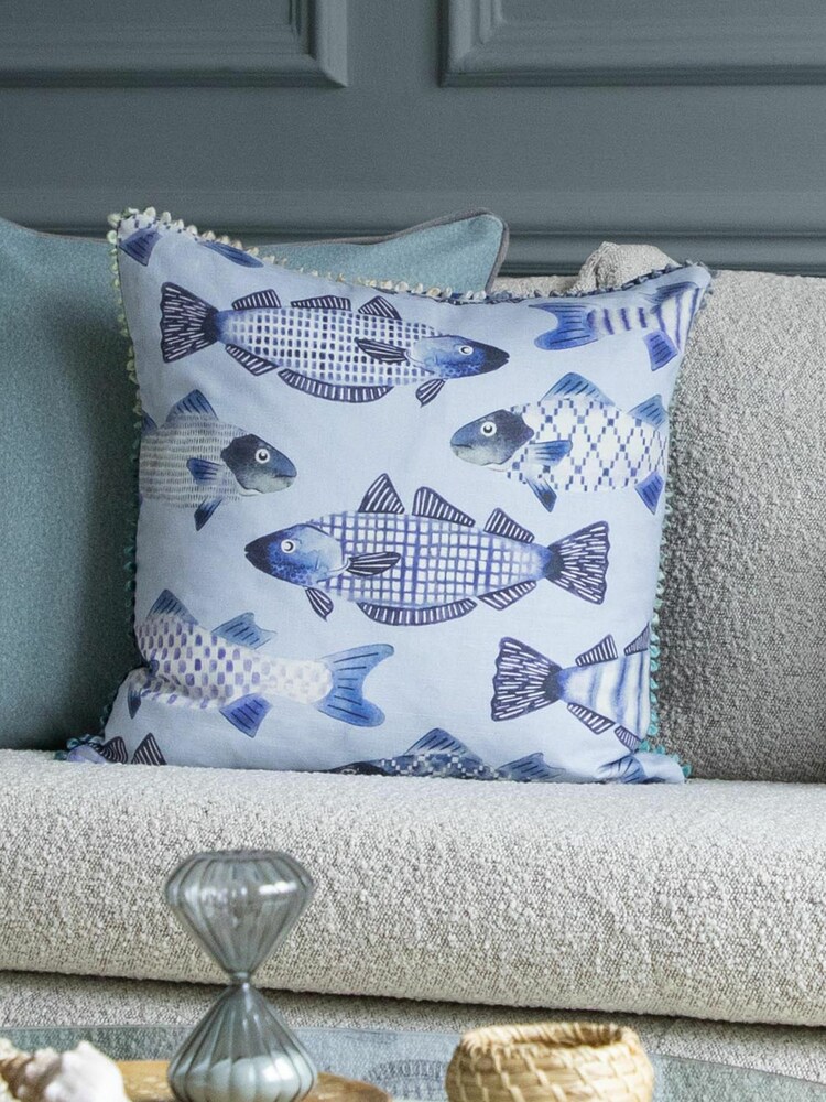 Voyage Cobalt Cove Animal Loop Edge Cushion - Image 1 of 4