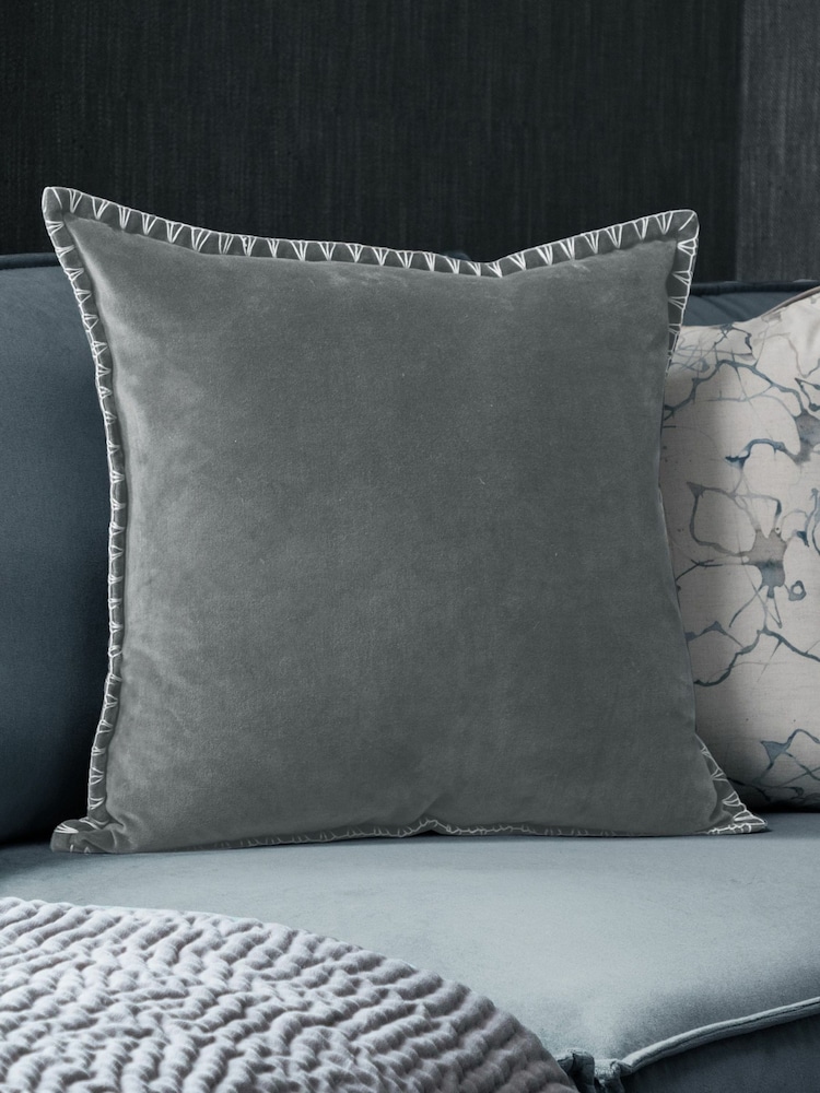 Voyage Steel Stitch Plain Blanket Stitched Cushion - Image 1 of 4
