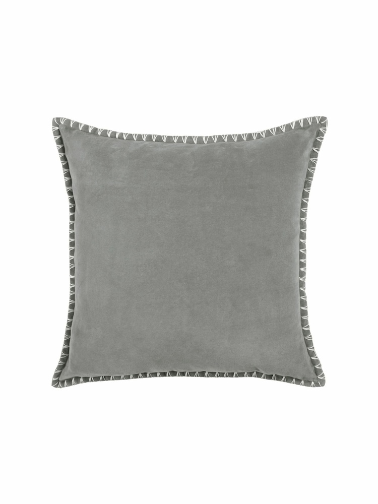 Voyage Steel Stitch Plain Blanket Stitched Cushion - Image 2 of 4