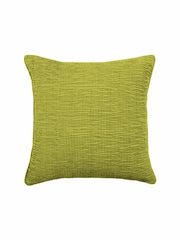 Voyage Citrus Green 50 x 50cm Rainfall Textured Pleated Cushion - Image 2 of 4