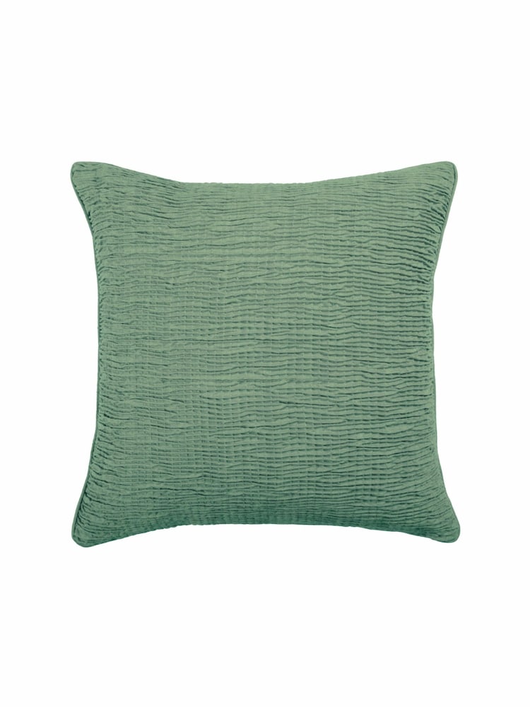 Voyage Mint Green 50 x 50cm Rainfall Textured Pleated Cushion - Image 2 of 4