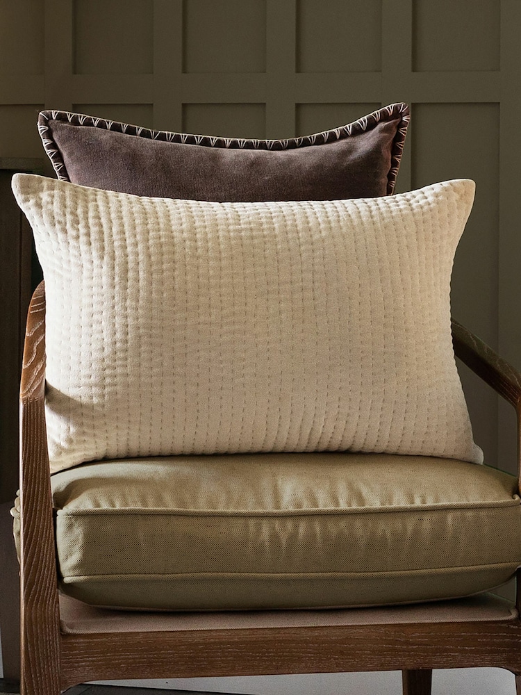 Voyage Quartz Cream 40 x 60cm Haze Velvet Cushion - Image 1 of 4