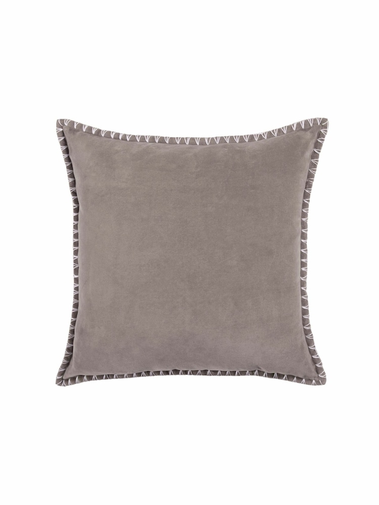 Voyage Lavender Stitch Plain Blanket Stitched Cushion - Image 2 of 4