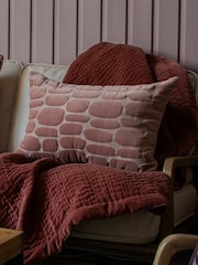 Voyage Coral Pink 40 x 60cm Boulder Velvet Cushion - Image 1 of 4