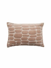 Voyage Coral Pink 40 x 60cm Boulder Velvet Cushion - Image 2 of 4