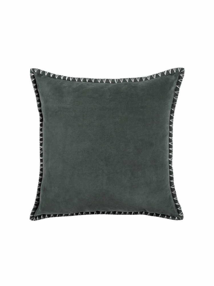 Voyage Storm Stitch Plain Blanket Stitched Cushion - Image 2 of 4