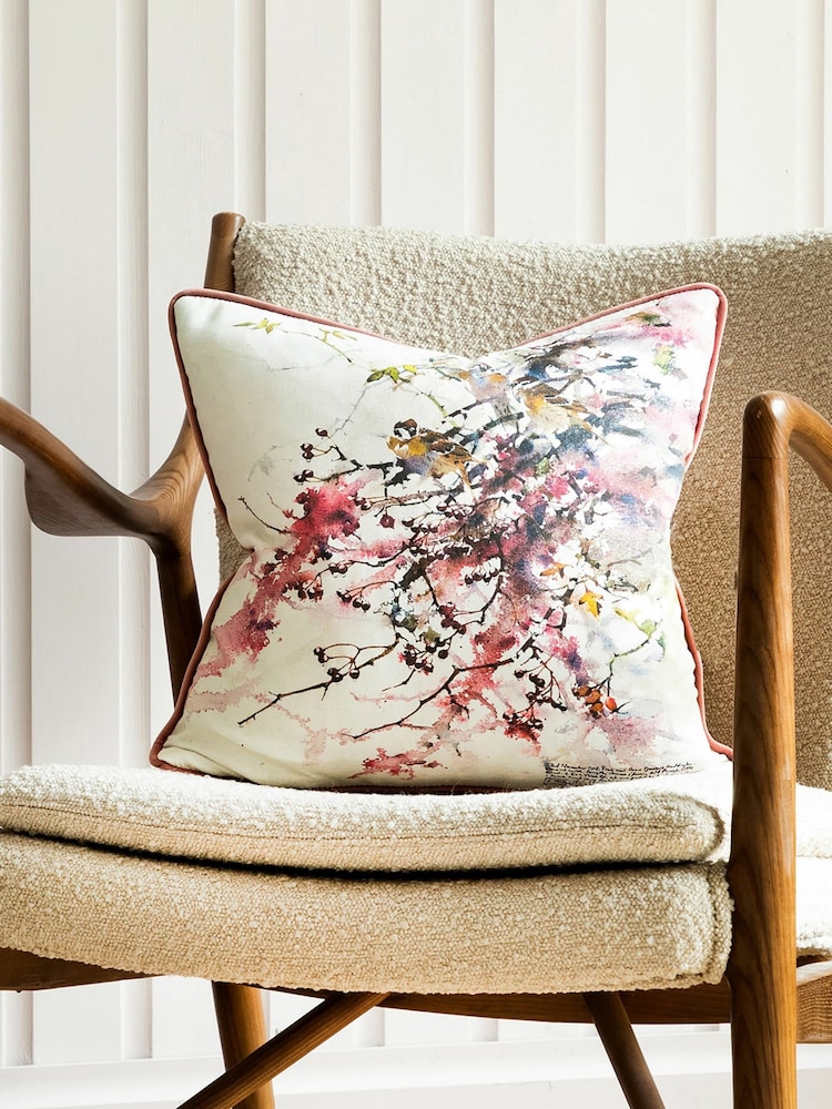 Voyage Blossom Brushwood Floral Animal Piped Cushion - Image 1 of 4 Voyage Blossom Brushwood Floral Animal Piped Cushion - Image 1 of 4