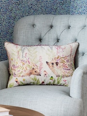 Voyage Linen Buttons And Ginger Animal Loop Edge Cushion - Image 1 of 4