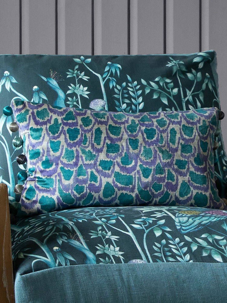 Voyage Emerald Nada Abstract Pom-Pom Cushion - Image 1 of 4