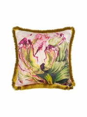 Voyage Fuchsia Heligan Floral Fringed Cushion - Image 2 of 4
