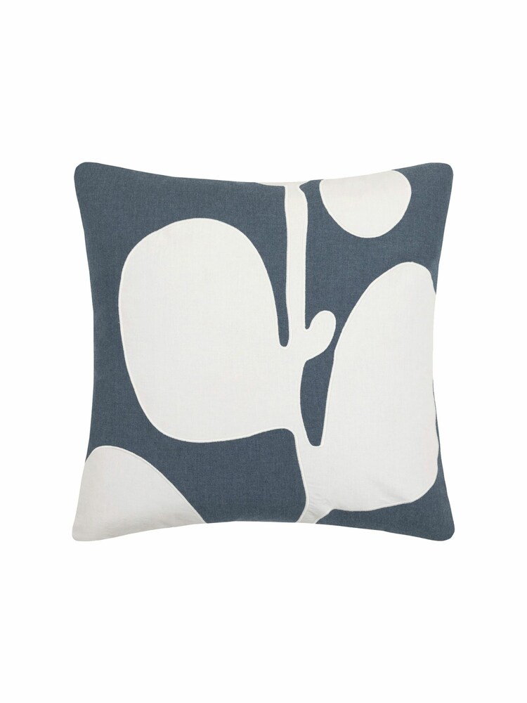 Voyage Bluebell Betel Floral 100% Cotton Cushion - Image 2 of 4
