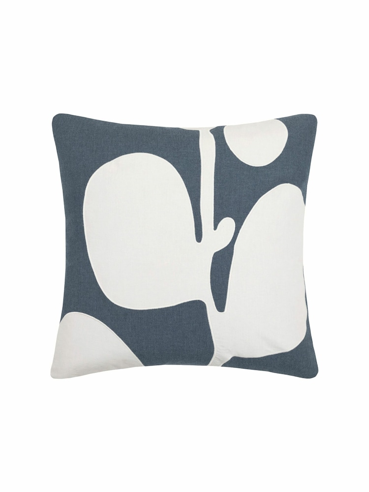 Voyage Bluebell Betel Floral 100% Cotton Cushion - Image 2 of 4 Voyage Bluebell Betel Floral 100% Cotton Cushion - Image 2 of 4