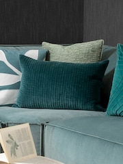 Voyage Ocean Blue 40 x 60cm Haze Velvet Cushion - Image 1 of 4