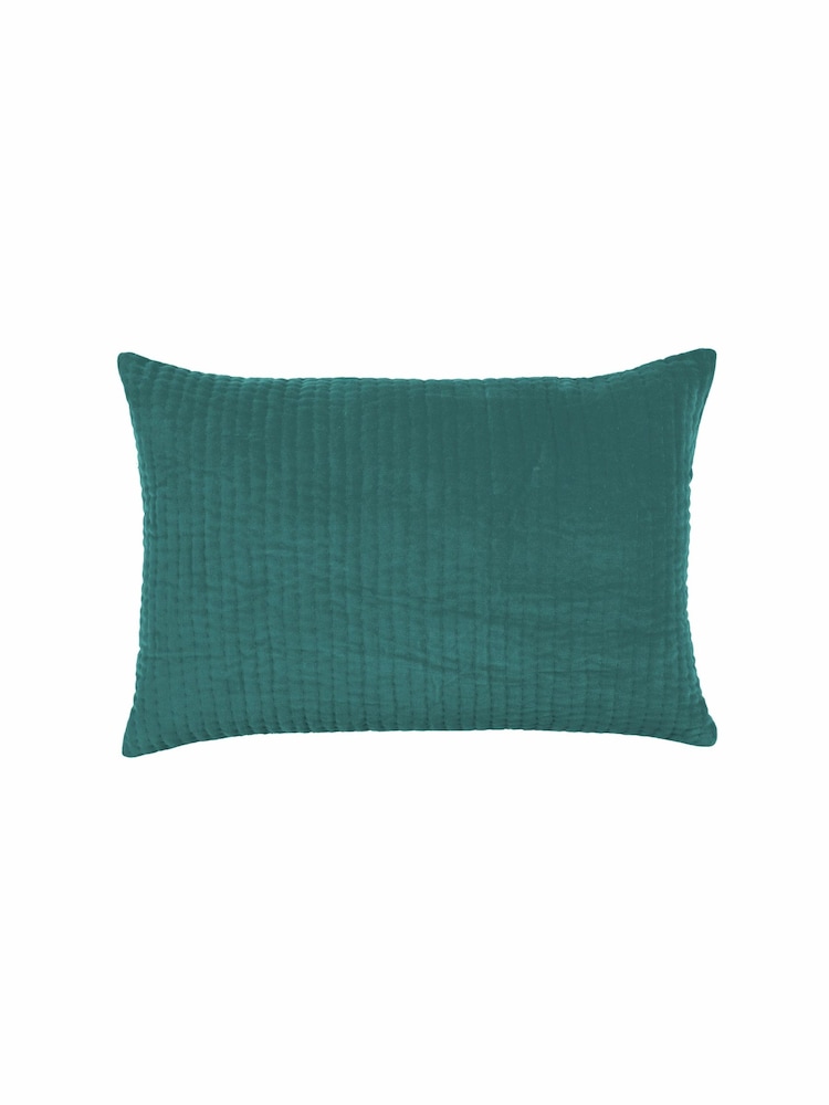 Voyage Ocean Blue 40 x 60cm Haze Velvet Cushion - Image 2 of 4