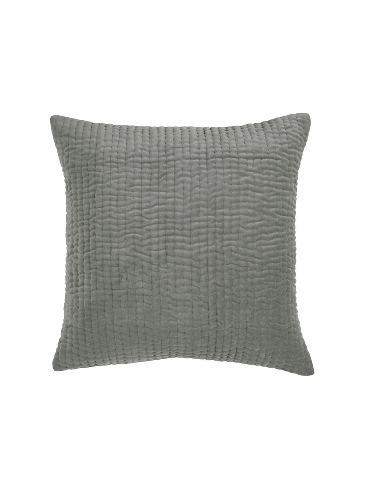 Voyage Steel Grey 50 x 50cm Haze Velvet Cushion - Image 2 of 4