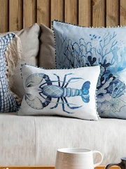 Voyage Cobalt Gerroa Animal Loop Edge Cushion - Image 1 of 4