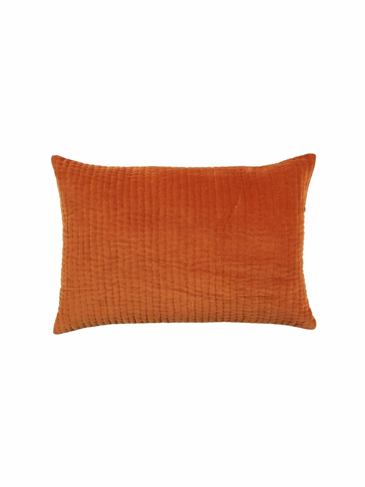 Voyage Sunset Orange 40 x 60cm Haze Velvet Cushion - Image 5 of 5