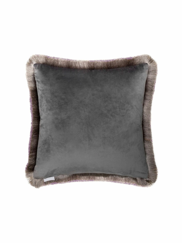 Voyage Lavender Heligan Floral Fringed Cushion - Image 2 of 2