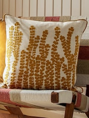 Voyage Mustard Herb Floral Piped Cushion - Image 1 of 4
