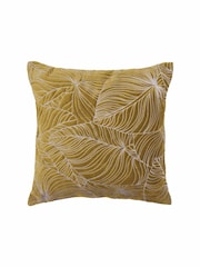 Voyage Mustard Yellow 50 x 50cm Taro Embroidered Velvet Cushion - Image 2 of 4