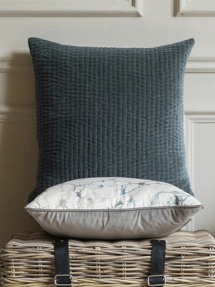 Voyage Storm Grey 50 x 50cm Haze Velvet Cushion - Image 1 of 4
