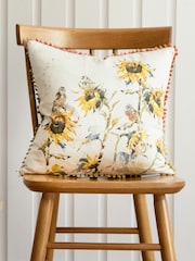 Voyage Ochre Goldfinch Animal Loop Edge Cushion - Image 1 of 4